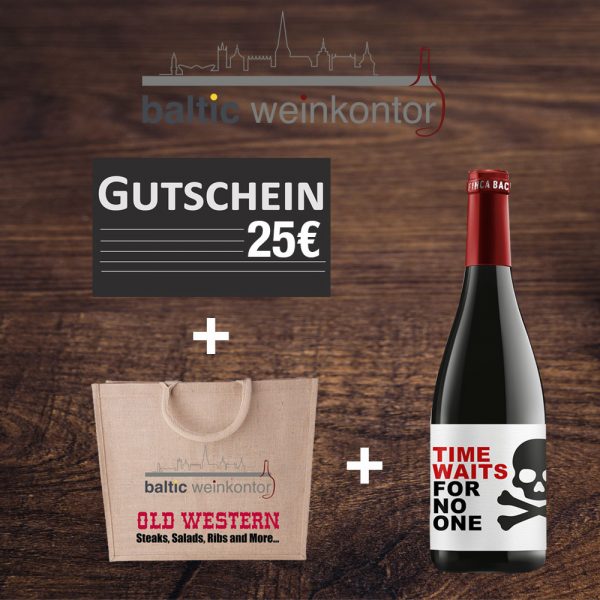 Gutschein baltic weinkontor 25€ + Jutetasche + Rotwein