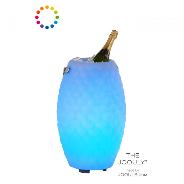 The Joouly - Farbwechsel Weinkühler mit integriertem Bluetooth Lautsprecher - Limited 50 mit Wabendesign